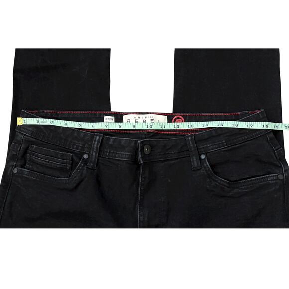 Artful Rebel Black Denim Straight Leg Jeans Mens Size 36X30 - Picture 6 of 9